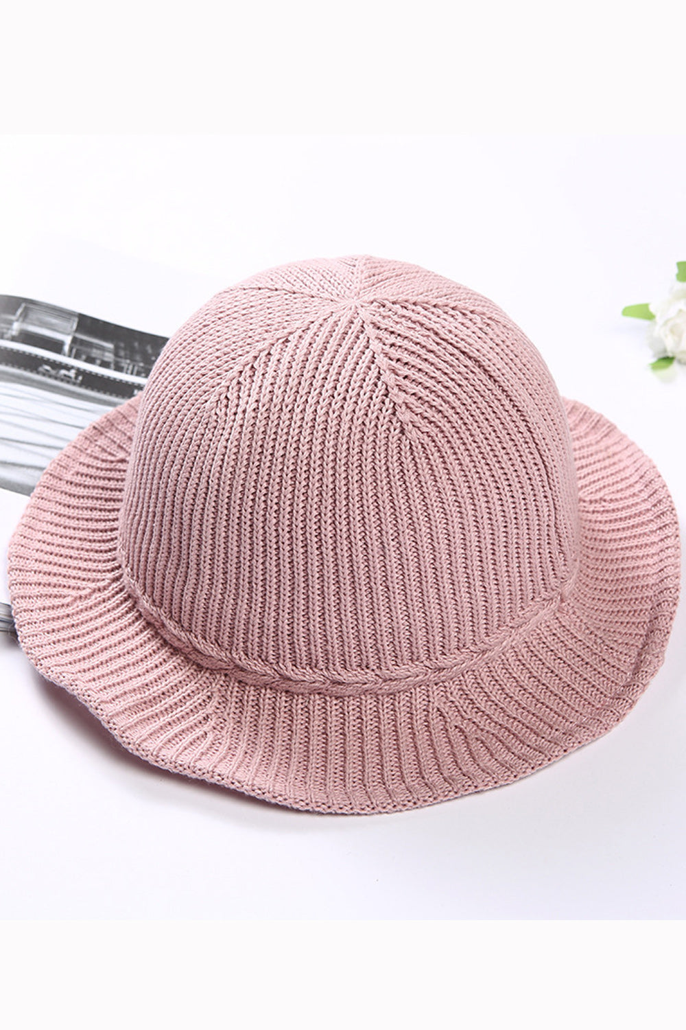 Women Breathable Solid Color Hollow Mesh Knitted Basin Cap
