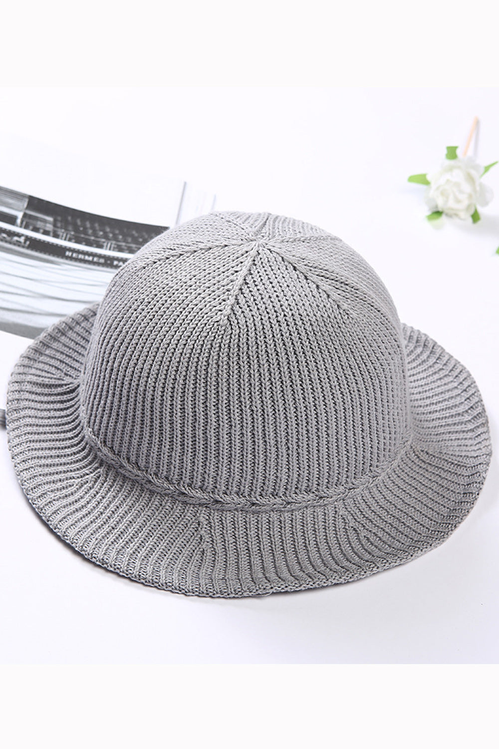 Women Breathable Solid Color Hollow Mesh Knitted Basin Cap