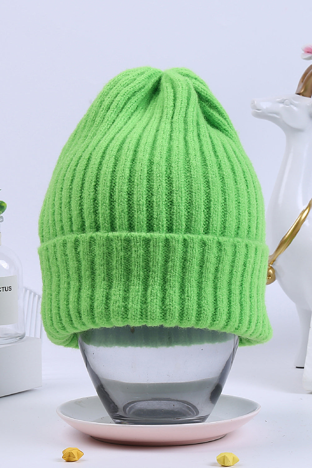 Women Casual Wearing Solid Color Stripe  Pattern Cap