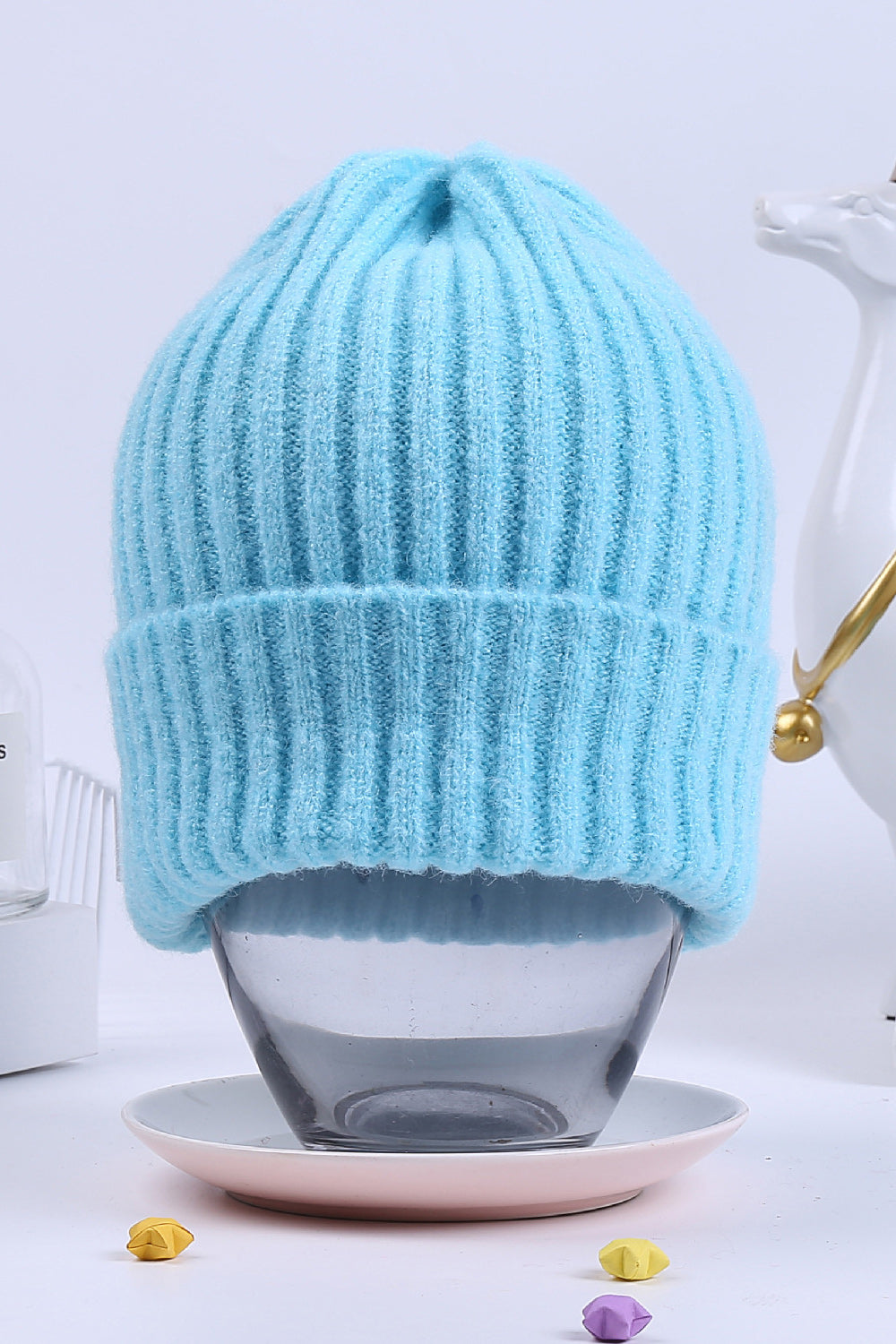 Women Casual Wearing Solid Color Stripe  Pattern Cap