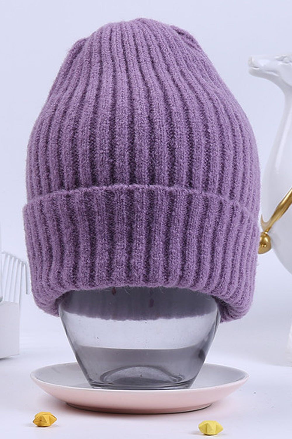 Women Casual Wearing Solid Color Stripe  Pattern Cap