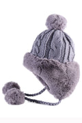 Women Windproof Solid Color Ear Protection Warm Cap