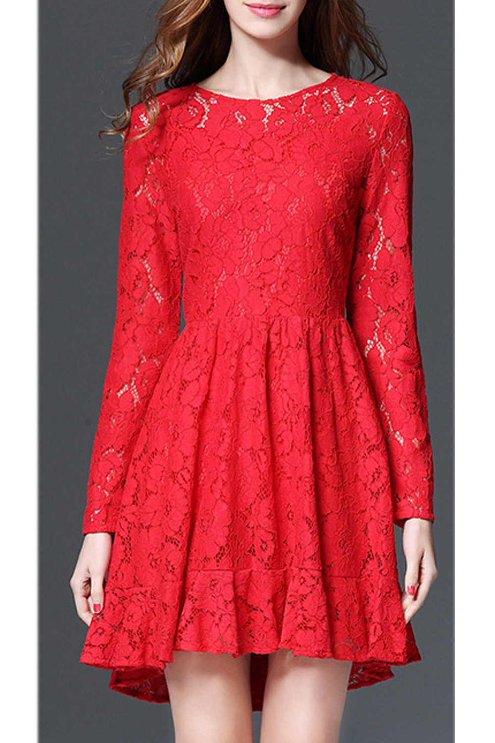 Women Exquisite & Superb Solid Color Long Sleeve Dress