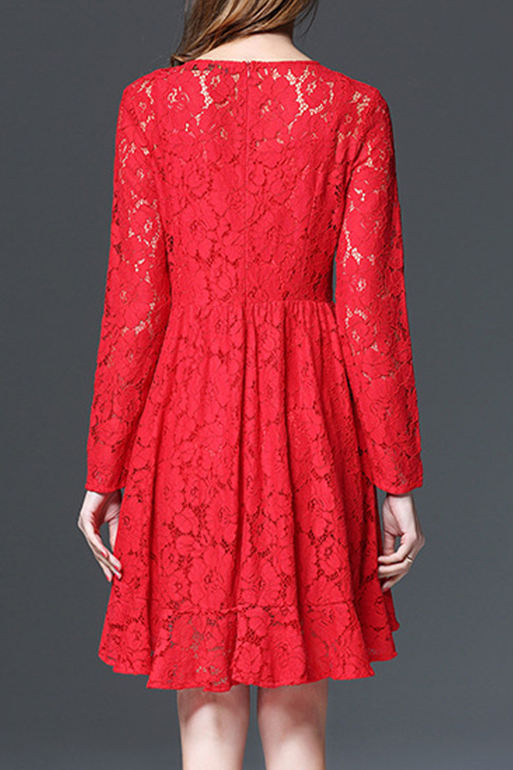 Women Exquisite & Superb Solid Color Long Sleeve Dress