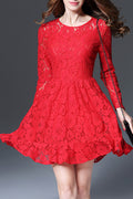 Women Exquisite & Superb Solid Color Long Sleeve Dress