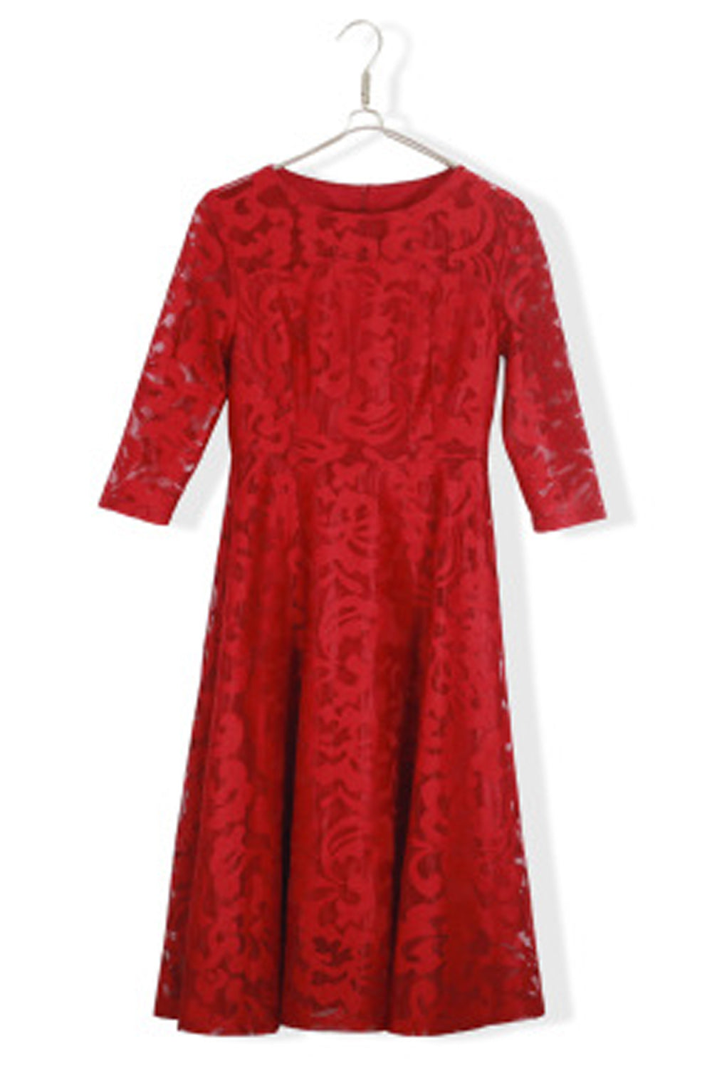 Women Flower Lace Long Sleeve Fashion Dress