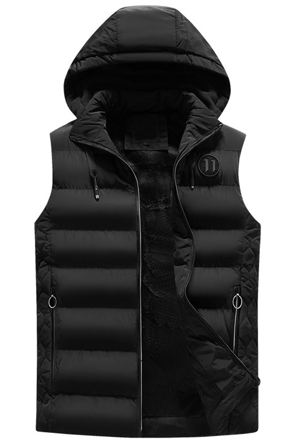 Men Beautiful Zipper Closure Solid Color Hoodie