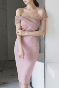Women Solid Color Awesome Off Shoulder Dress