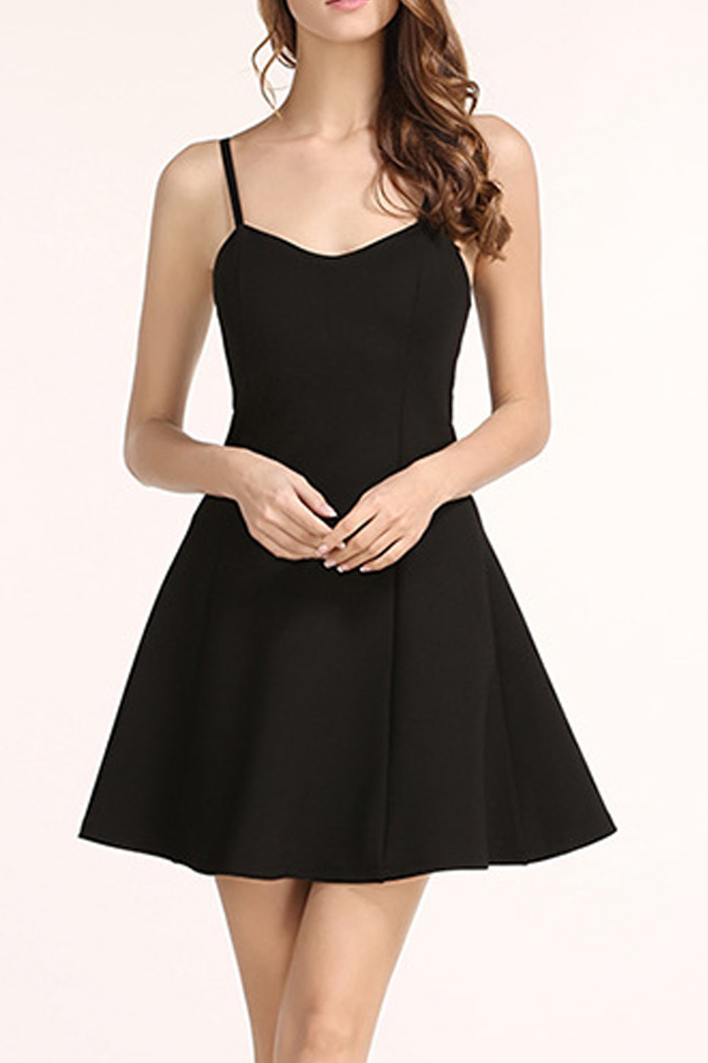 Women Stylish Strap Neck Halter Skirt Solid Coloured Dress
