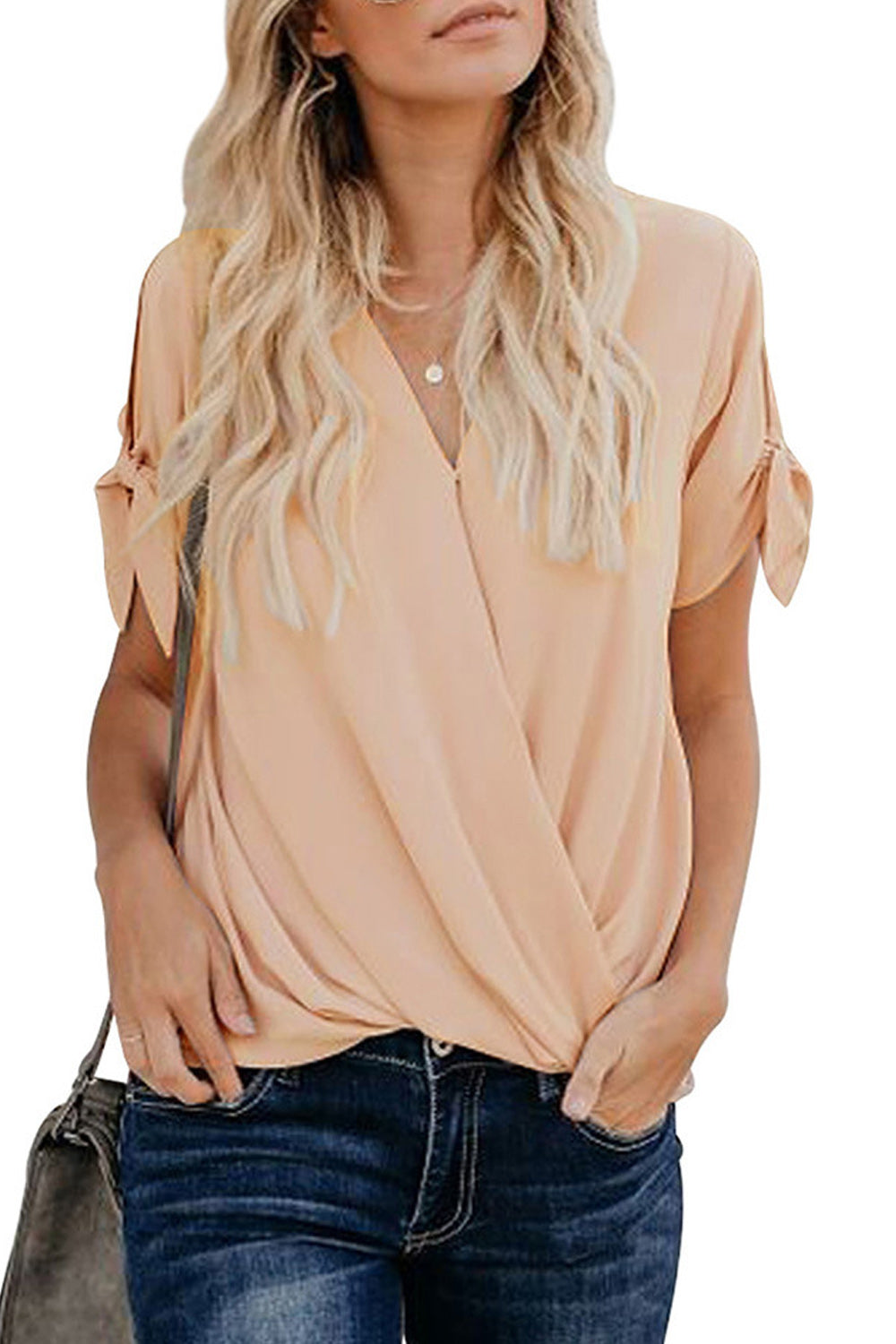 Women Pretty V-Neck Loose Fit Fashion Blouse