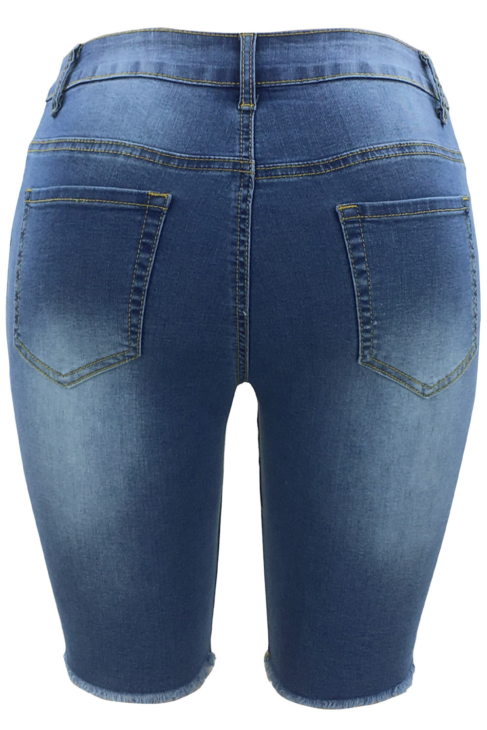 Women Solid Colored Hole Design Short Pant
