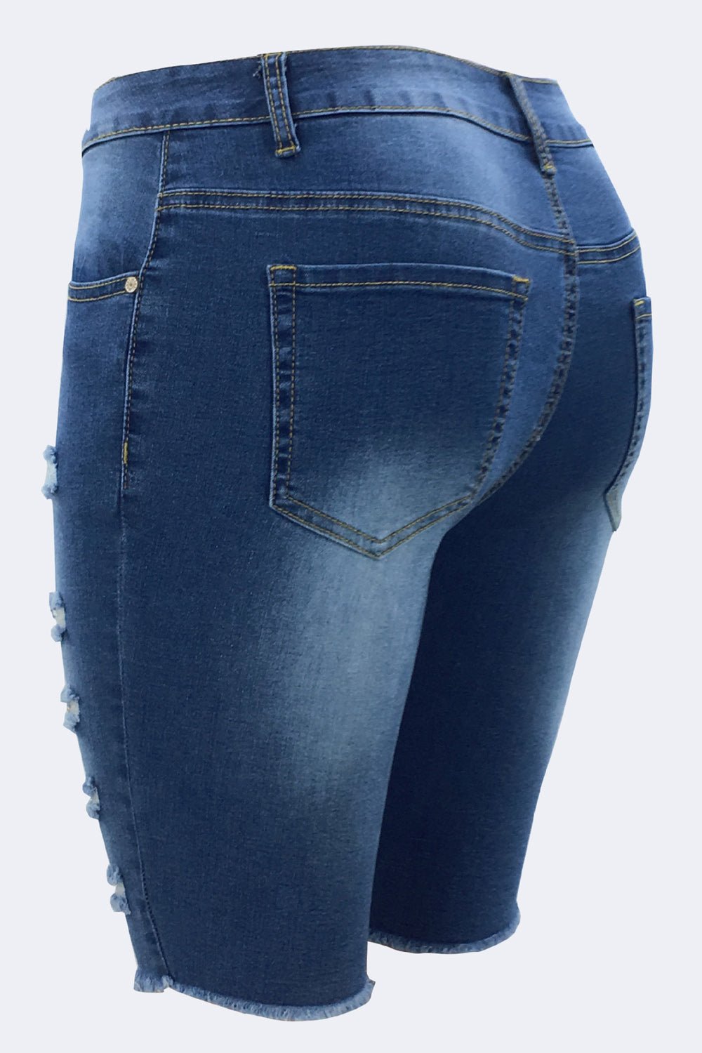 Women Solid Colored Hole Design Short Pant