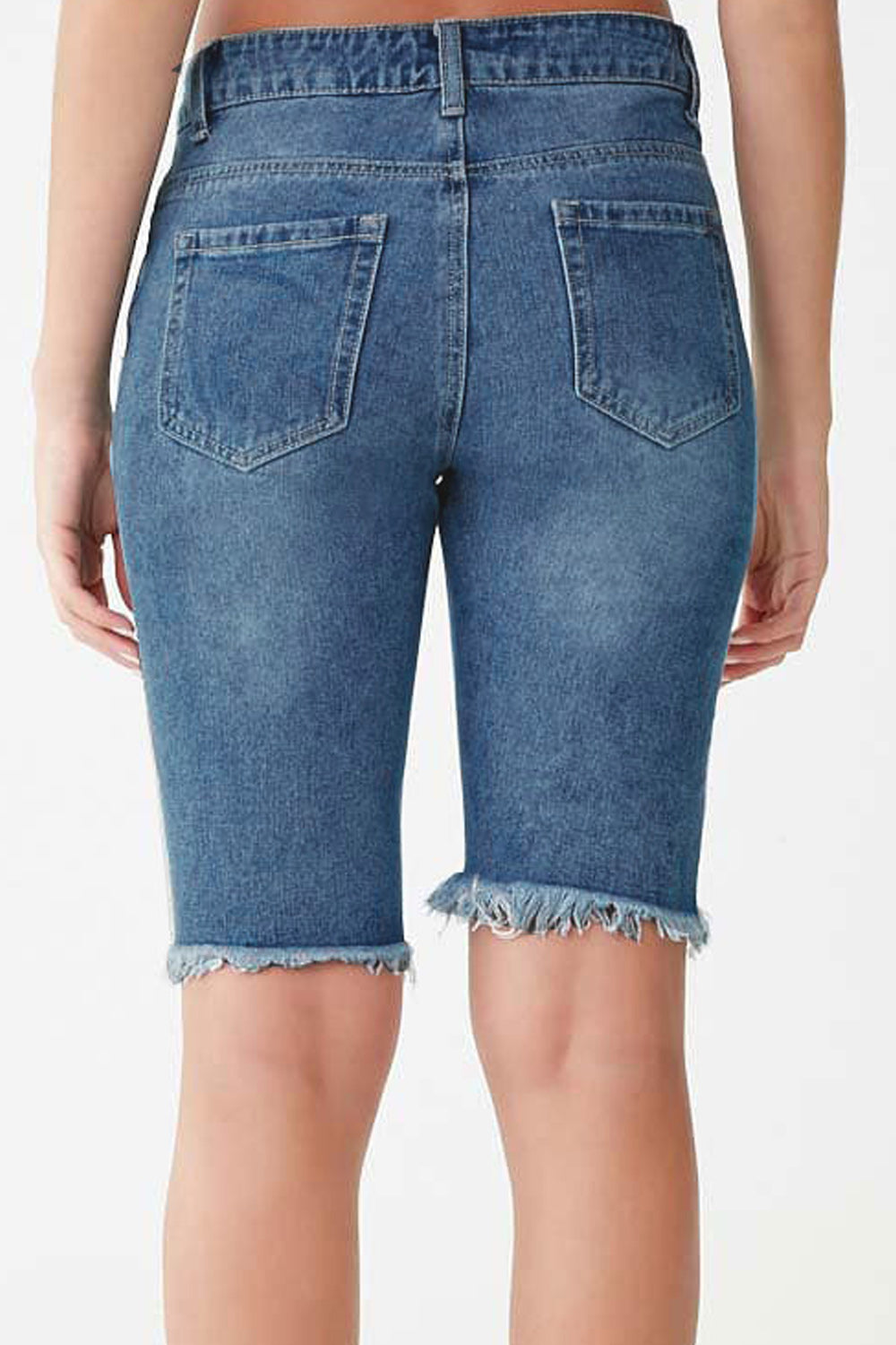Women Solid Colored Hole Design Short Pant