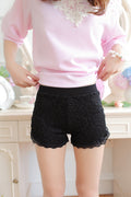Women Modern Styled Flower Lace Double Layered Short
