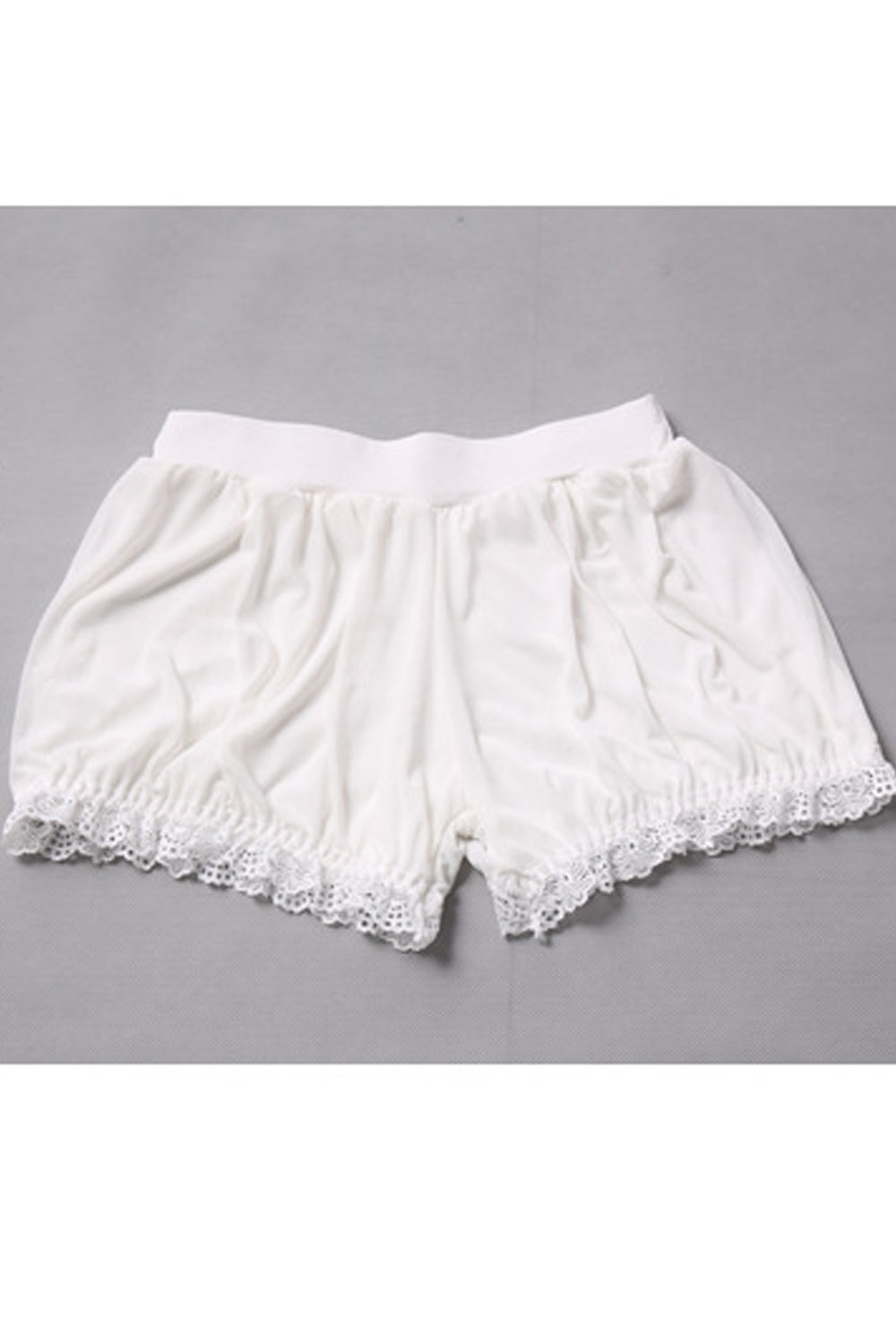 Women Relax Fit Trim Lace Double Layered Causal Short