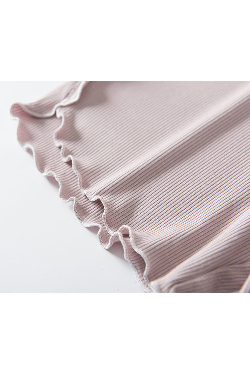 Women Fashion Ruffle Trim Vertical Striped Summer Short