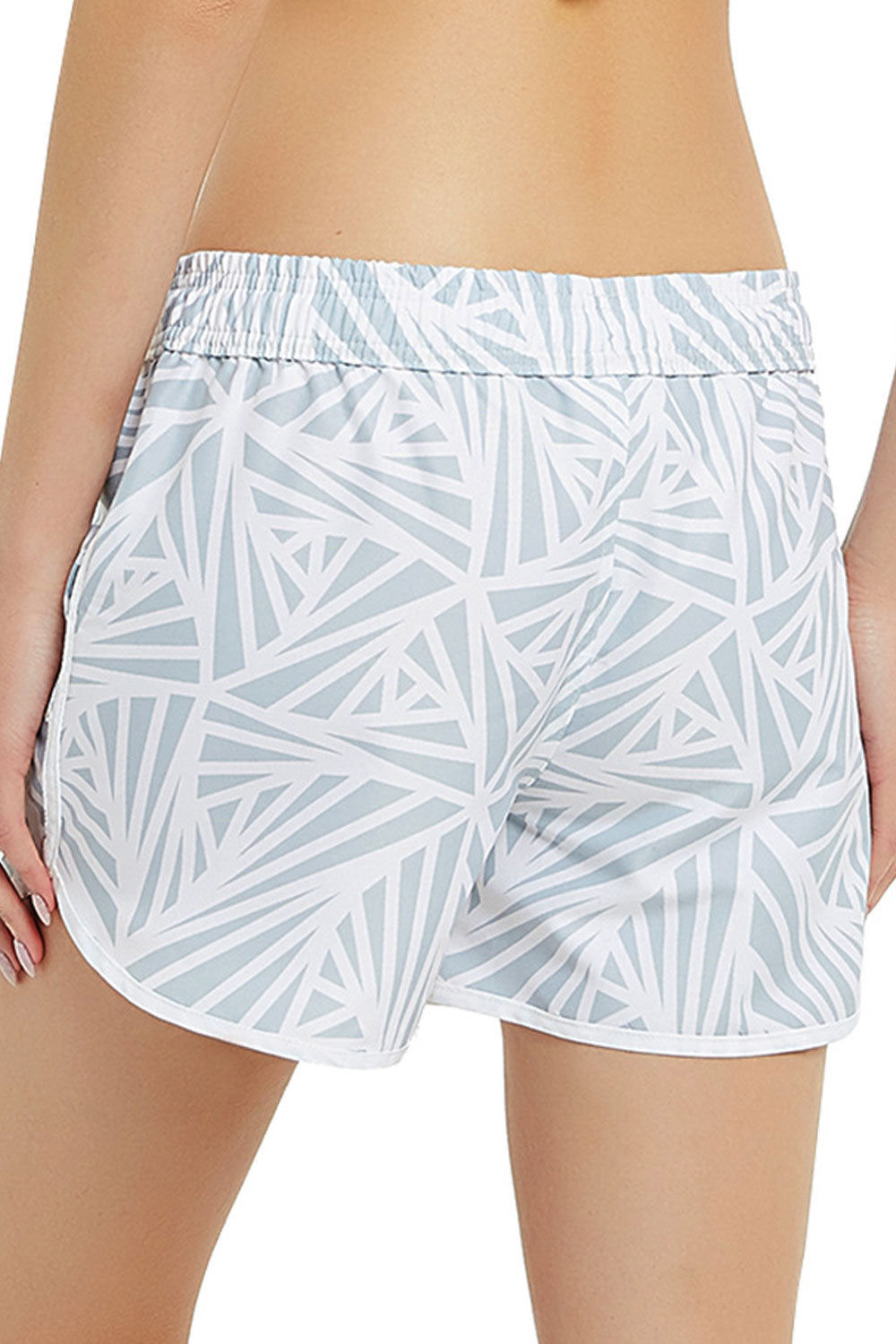 Women Boxer Style Tie Waist Printed Casual Short