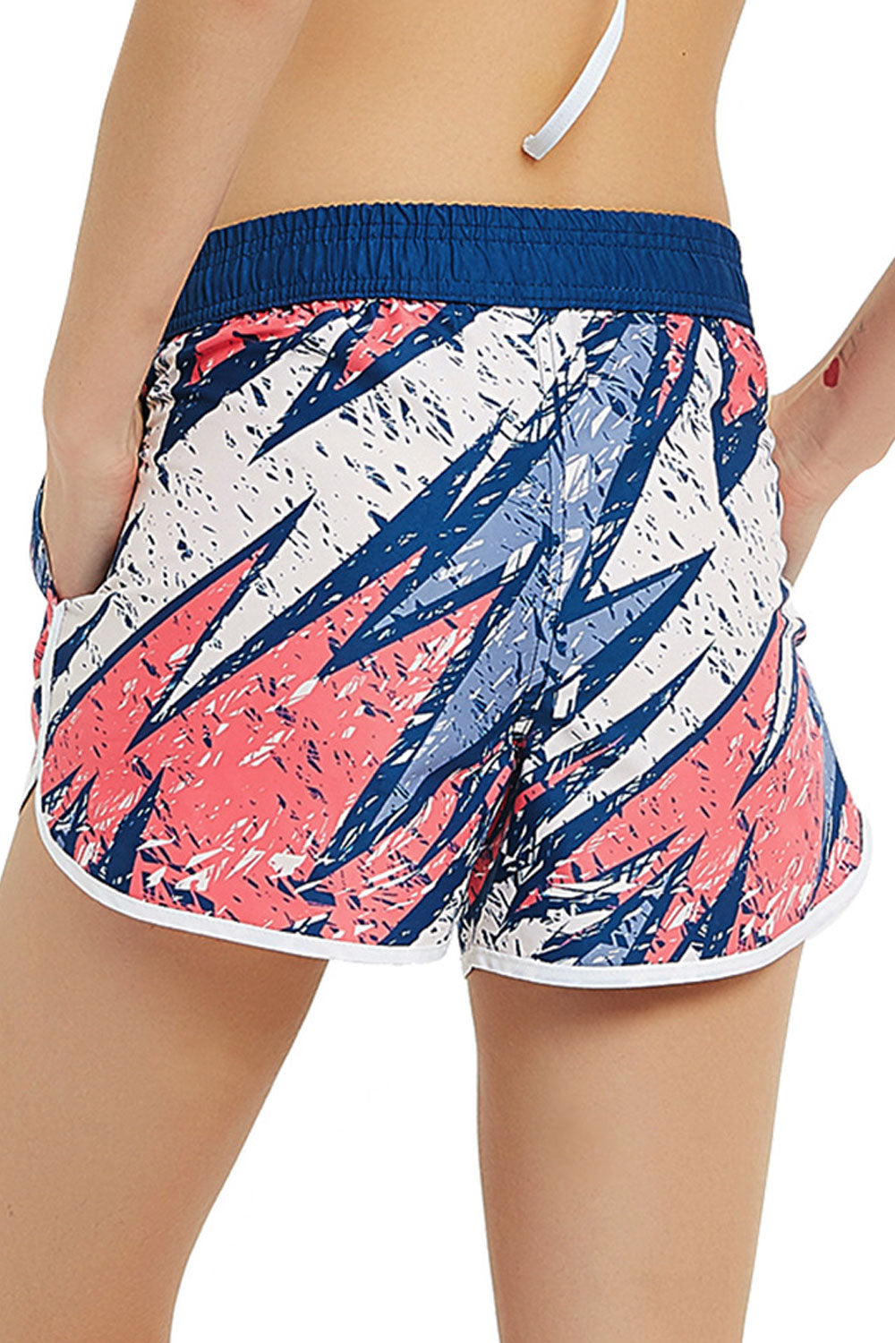 Women Summer Boxer Style Tie Waist Casual Beach Short