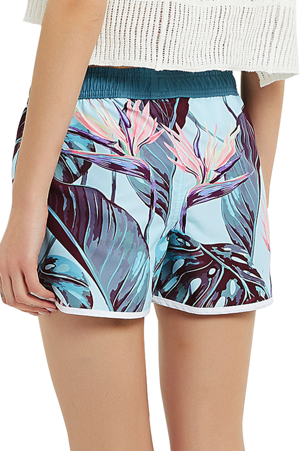 Women Sports Style Drawstring Waist Printed Casual Short