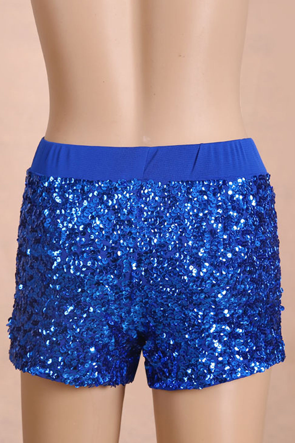Women Elastic Waist Sequin Embellishment Nightclub Shorts