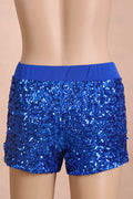 Women Elastic Waist Sequin Embellishment Nightclub Shorts