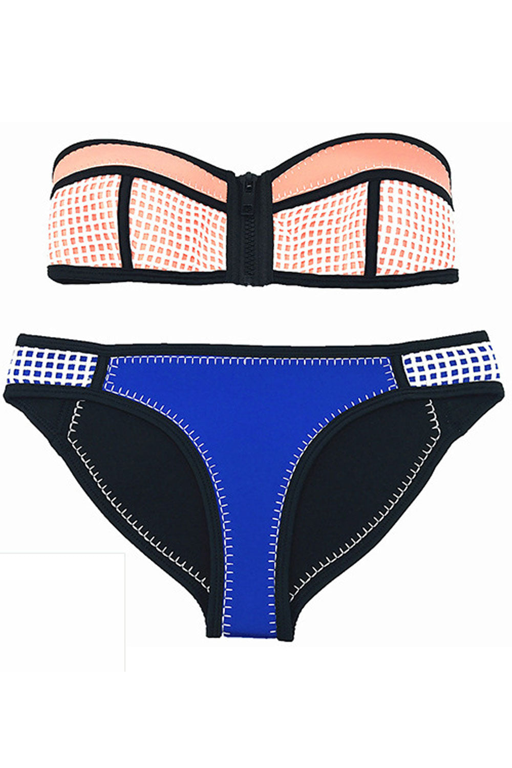 Women Thin Strapless Printed Beach Swimsuit Set
