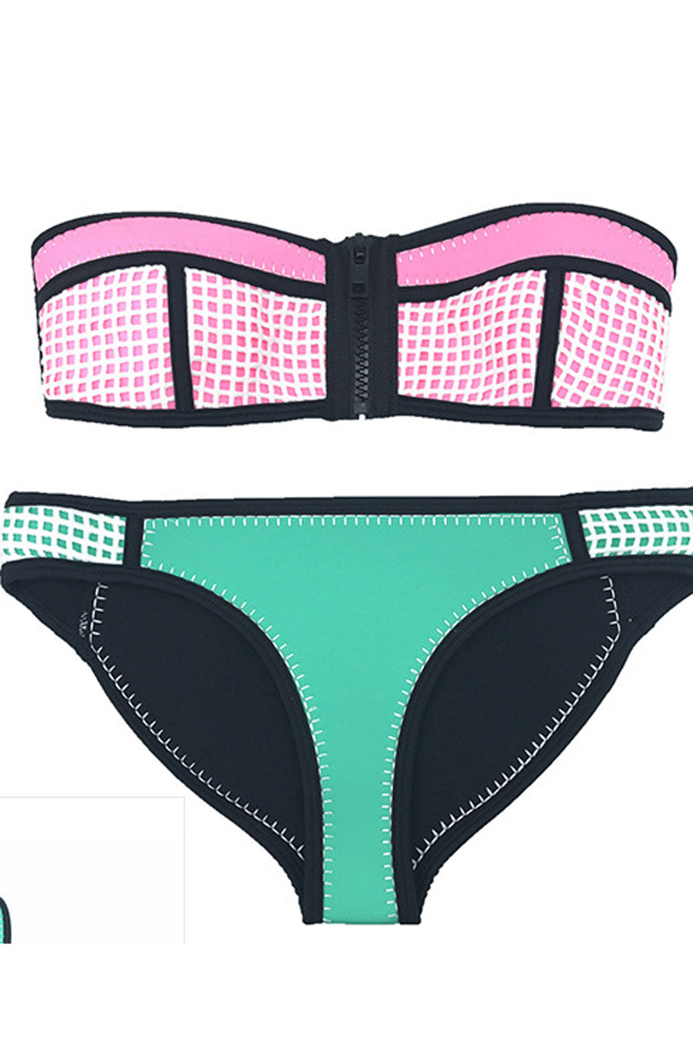 Women Thin Strapless Printed Beach Swimsuit Set