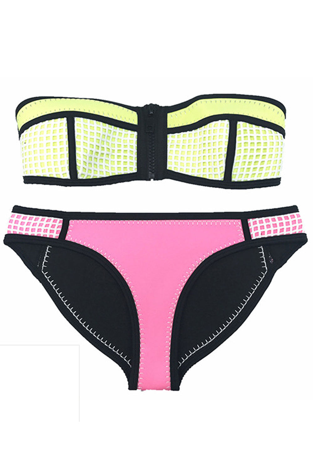 Women Thin Strapless Printed Beach Swimsuit Set