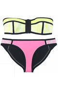 Women Thin Strapless Printed Beach Swimsuit Set