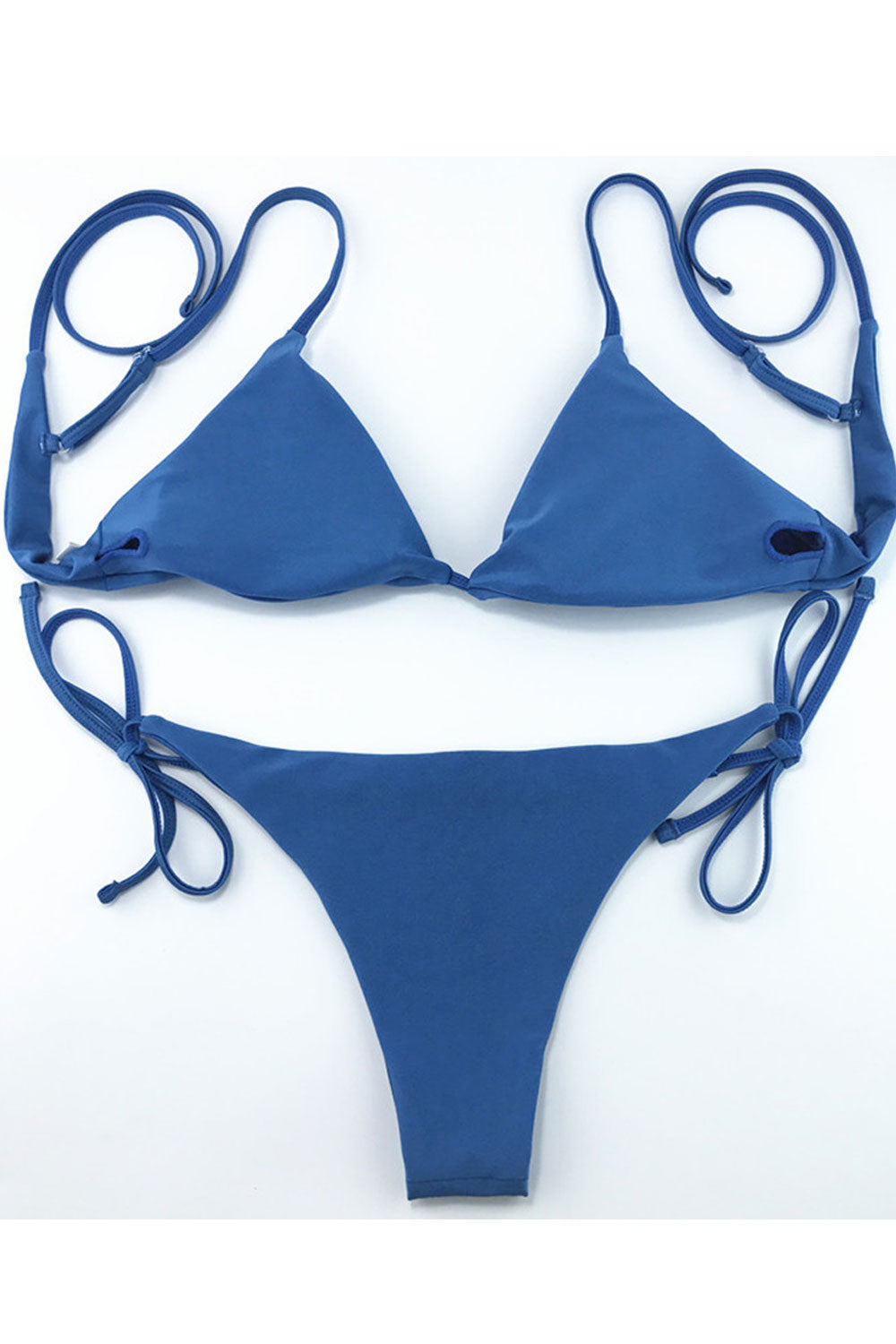 Women Adjustable Tie Strap Two Piece Swimsuit Set