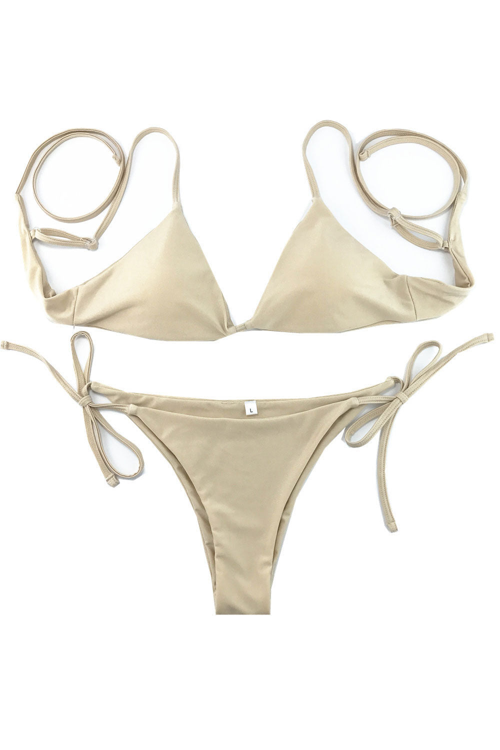 Women Adjustable Tie Strap Two Piece Swimsuit Set
