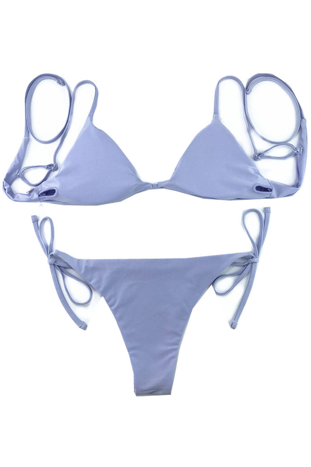 Women Adjustable Tie Strap Two Piece Swimsuit Set