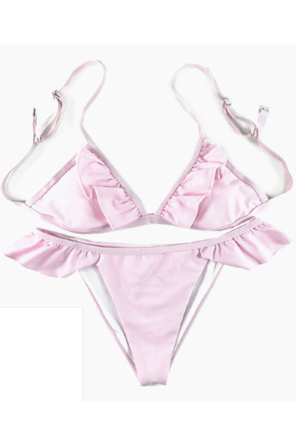 Women Fashionable Adjustable Trim Ruffle Swimsuit Set