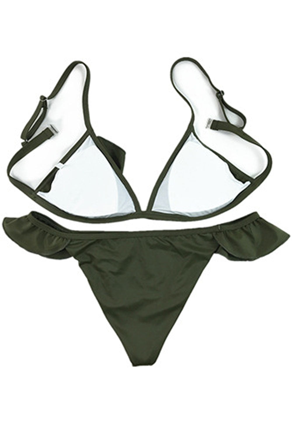 Women Fashionable Adjustable Trim Ruffle Swimsuit Set