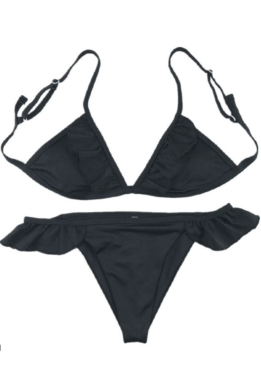 Women Fashionable Adjustable Trim Ruffle Swimsuit Set
