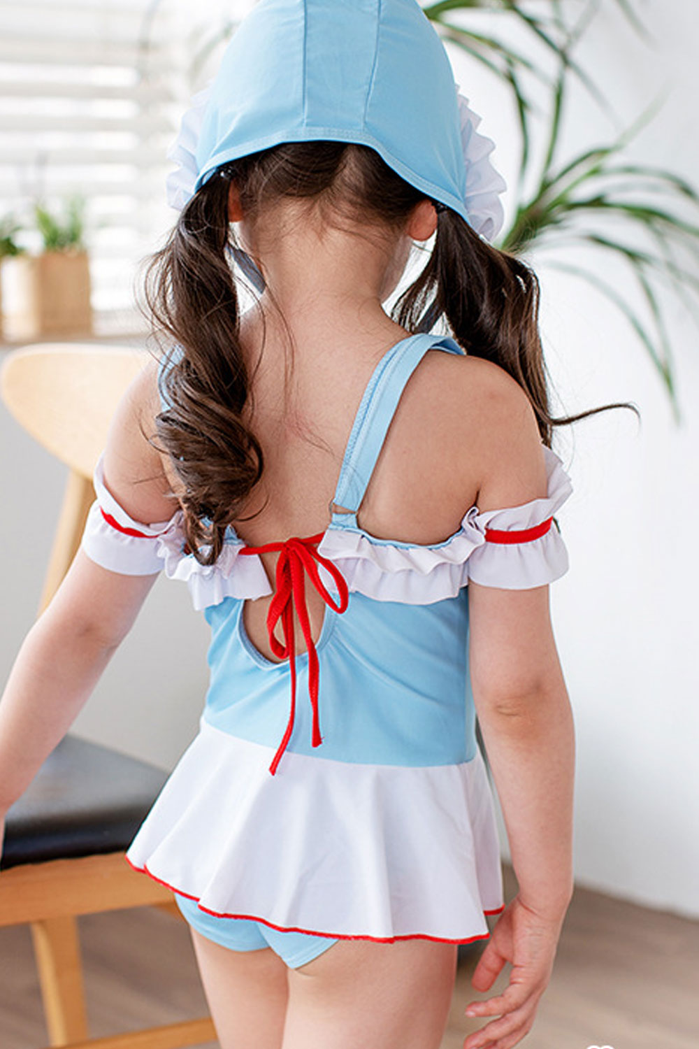 Baby Girls Beautiful Strap Neck Ruffled Skirt Swimsuit