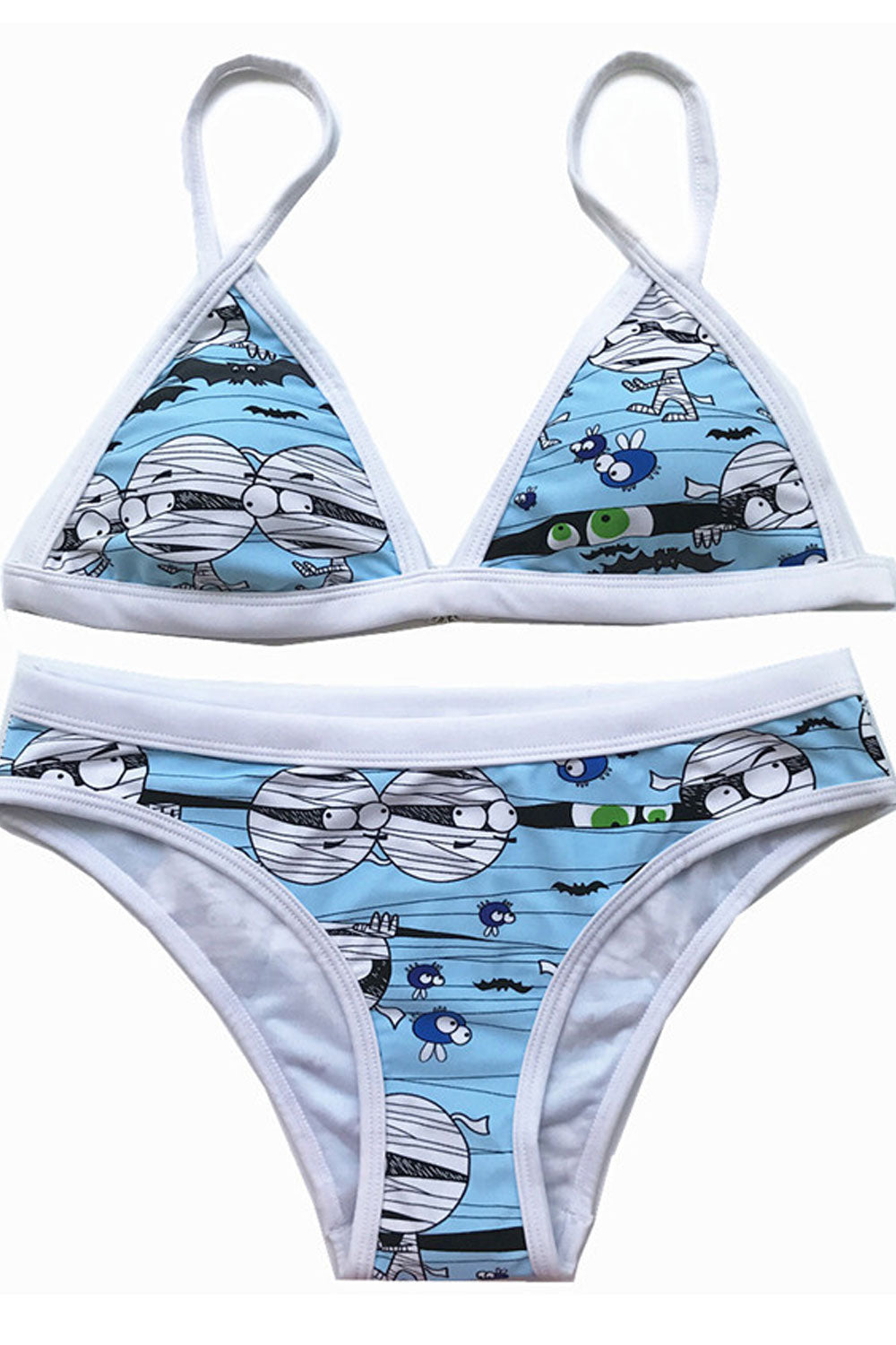 Women Breathable Adjustable Strap Triangle Shape Two Piece Swimwear