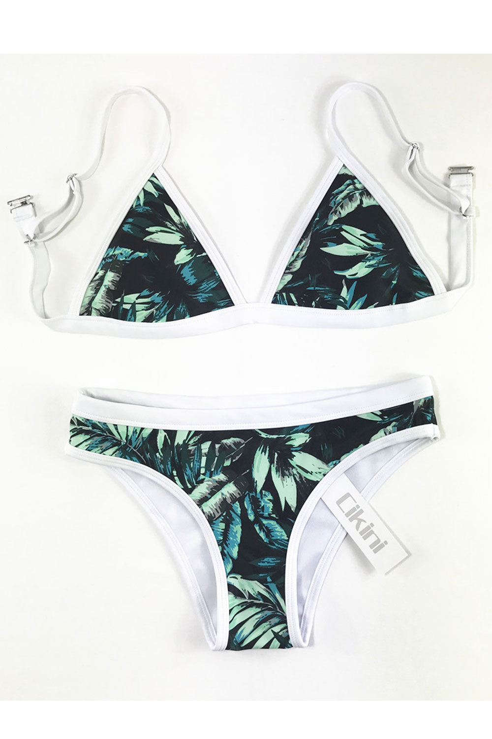 Women Breathable Adjustable Strap Triangle Shape Two Piece Swimwear