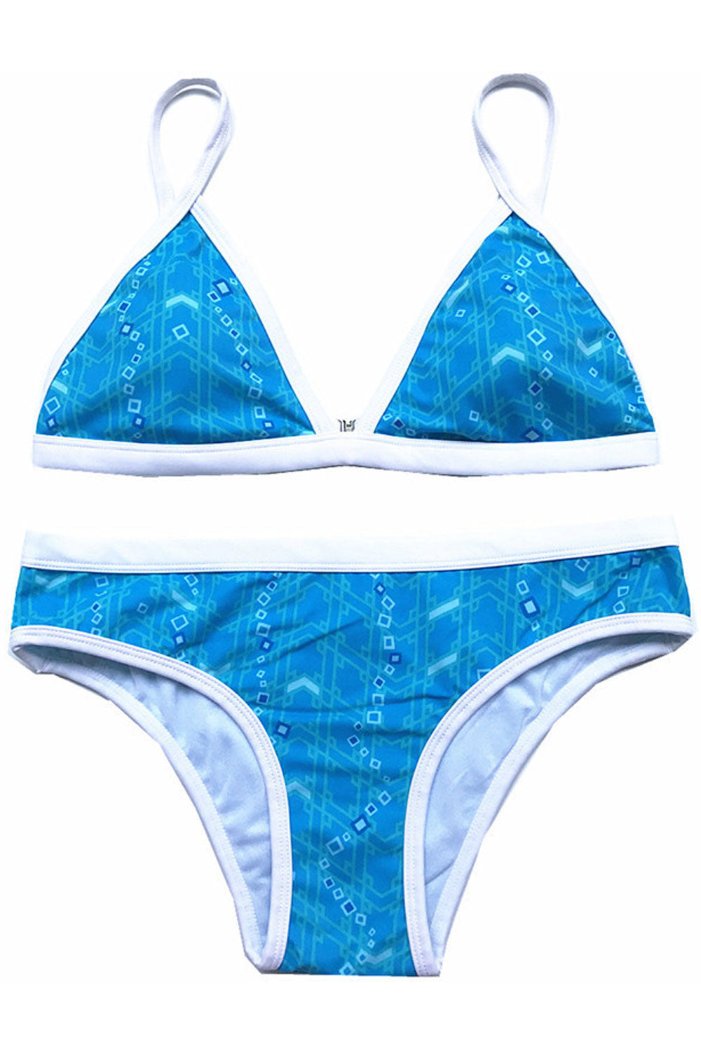 Women Breathable Adjustable Strap Triangle Shape Two Piece Swimwear
