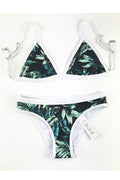 Women Breathable Adjustable Strap Triangle Shape Two Piece Swimwear