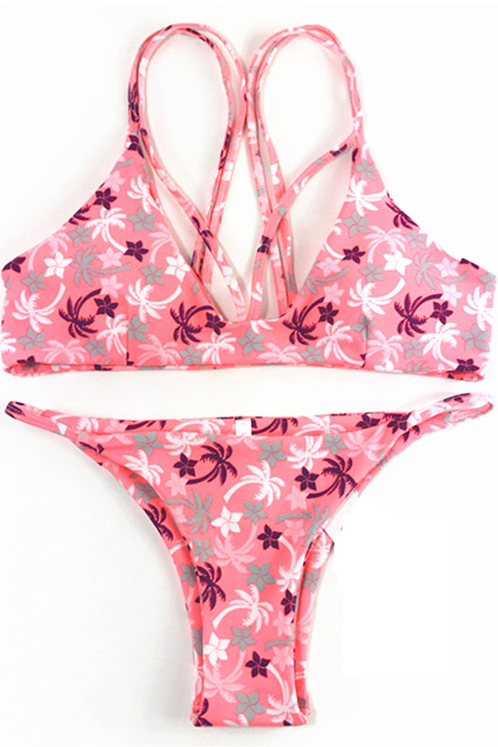 Women Printed Double Strap Swimsuit Sunshine Set