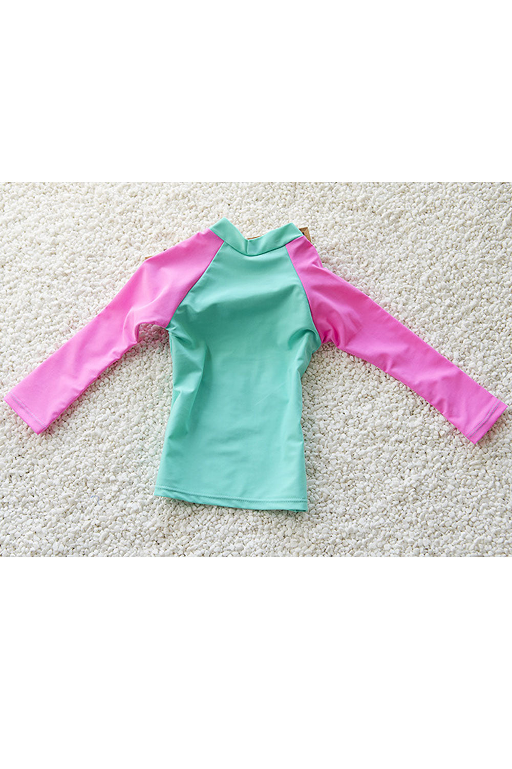 Baby Girls Long Sleeve High Neck Letter Printed Swimsuit Set