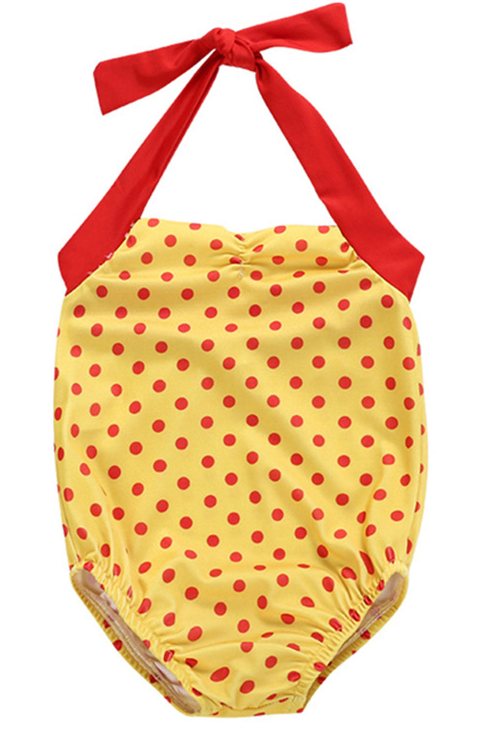 Kids Baby Girls U Shape Polka Dot Swimwear