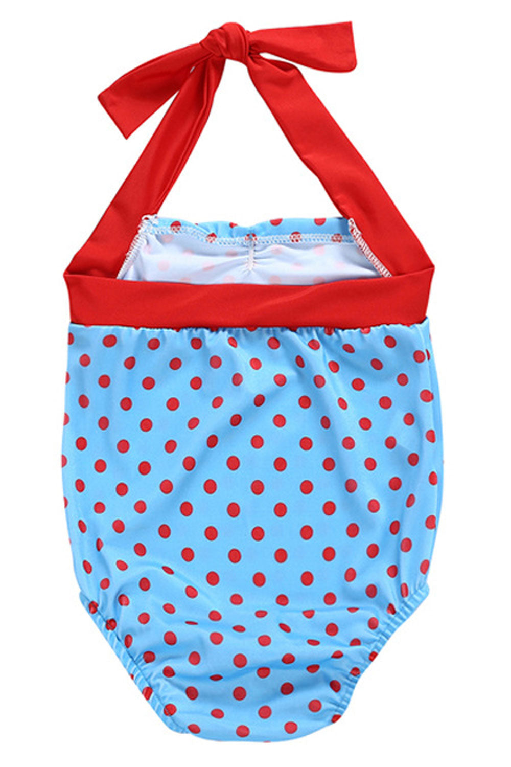 Kids Baby Girls U Shape Polka Dot Swimwear
