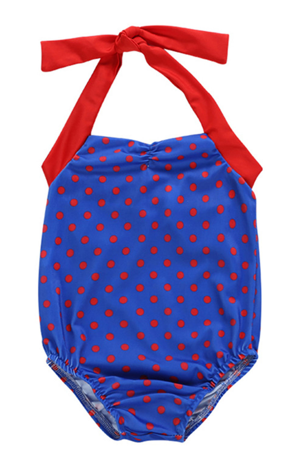Kids Baby Girls U Shape Polka Dot Swimwear