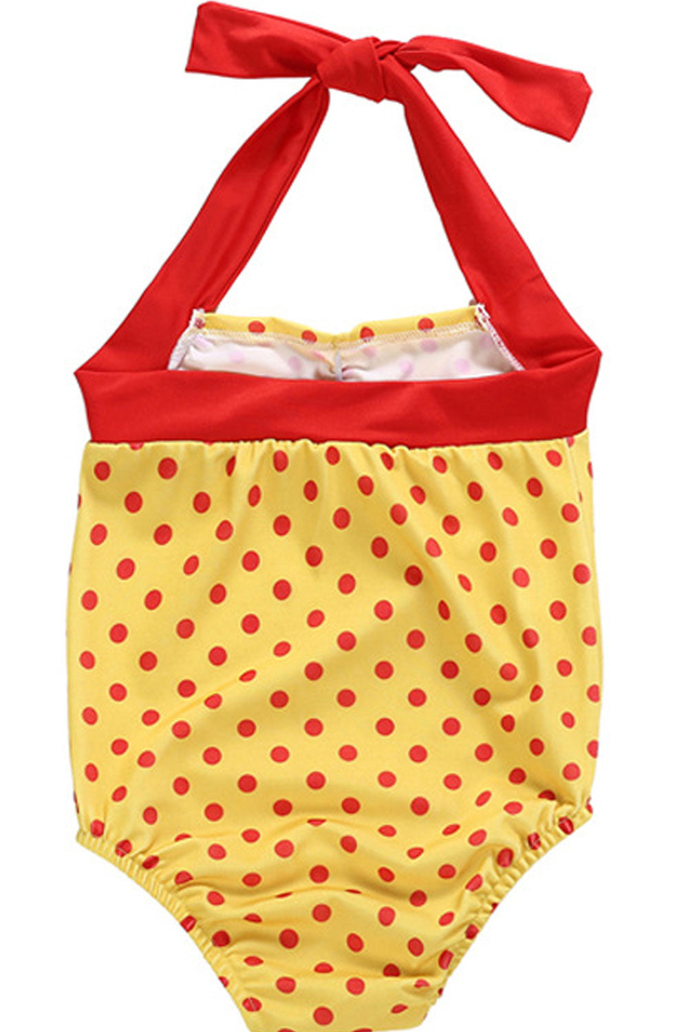 Kids Baby Girls U Shape Polka Dot Swimwear