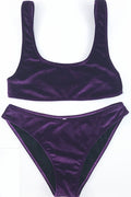 Women Solid Color Sunshine Beach Two Piece Swim Set