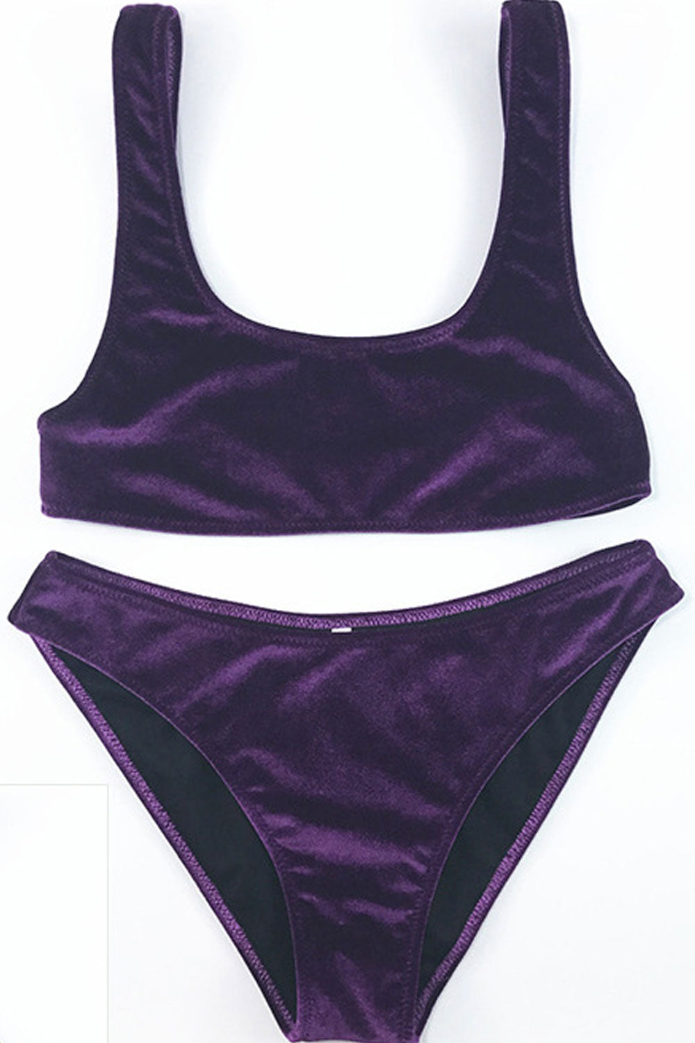 Women Solid Color Sunshine Beach Two Piece Swim Set