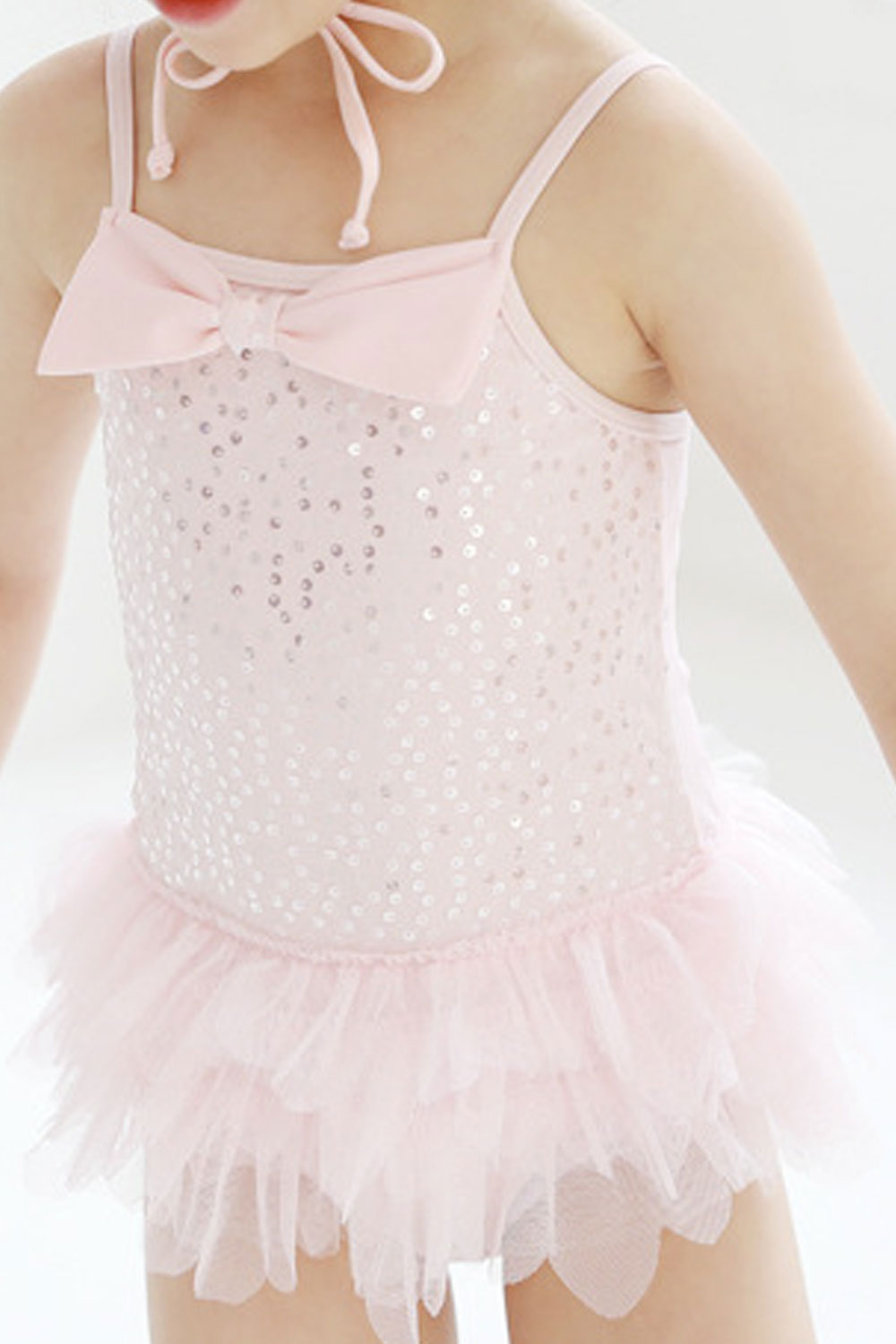 Baby Girls Big Bow Decorated Ruffled Skirt Sequin Decorated Swimsuit