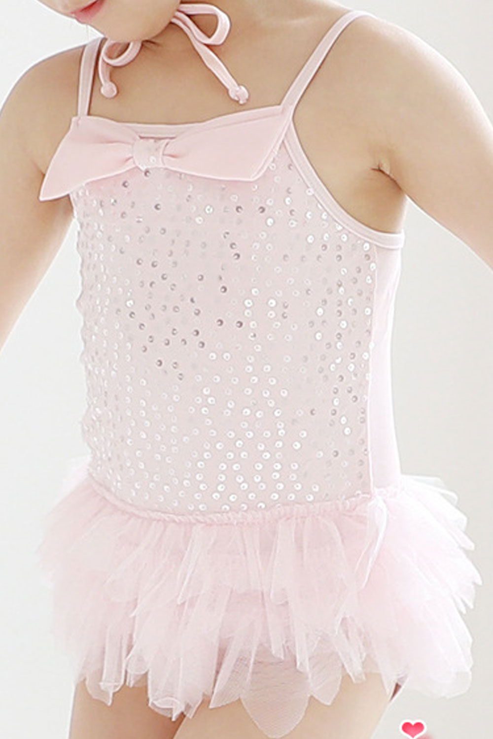 Baby Girls Big Bow Decorated Ruffled Skirt Sequin Decorated Swimsuit